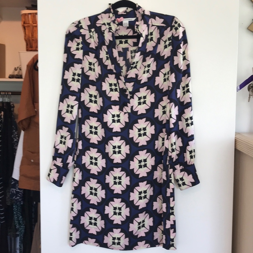 Diane Von Furstenberg Geometric Silk Dress